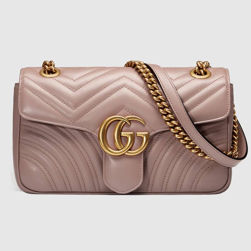 Gucci GG Marmont Small Matelasse Shoulder Bag 443497 Dusty pink